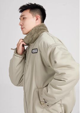 LAZYSTORM 羊羔毛外套男冬装新款韩版宽松加厚羊羔绒两面穿棉服潮