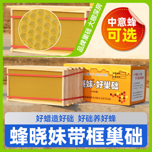 蜂晓妹成品带框巢础蜜蜂箱巢框用