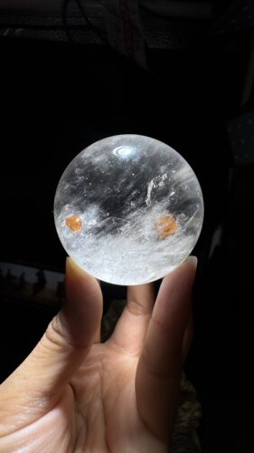 天然芬达石榴石包裹体水晶球水晶收藏送礼佳品
