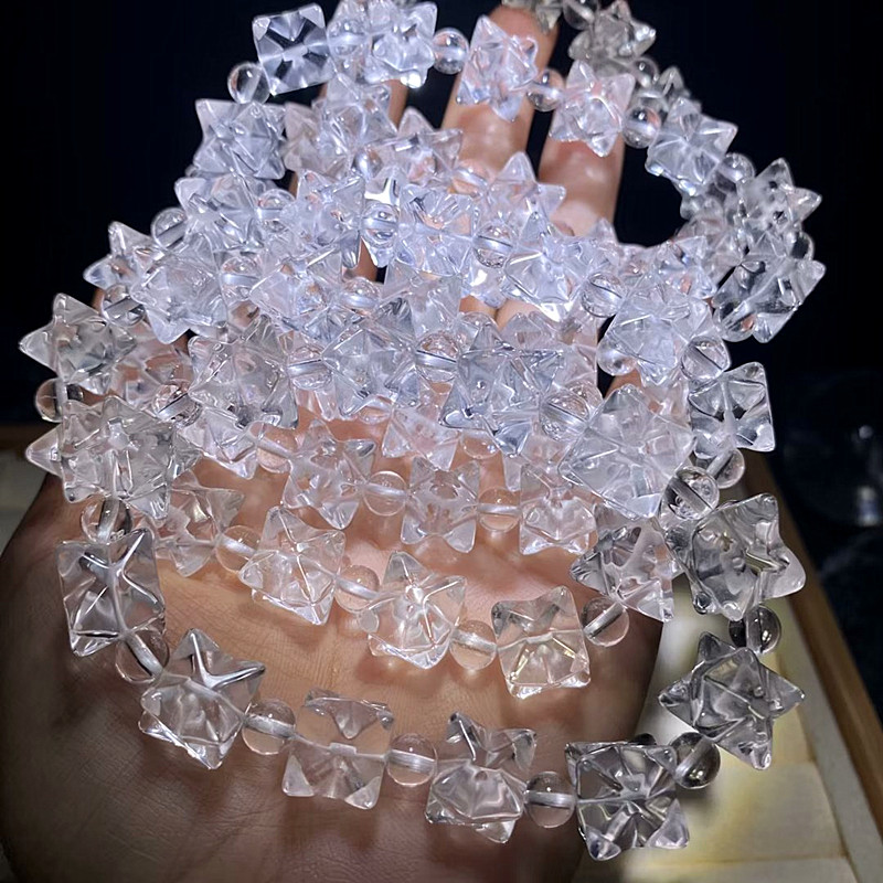天然白水晶黄虎眼梅尔卡巴手链