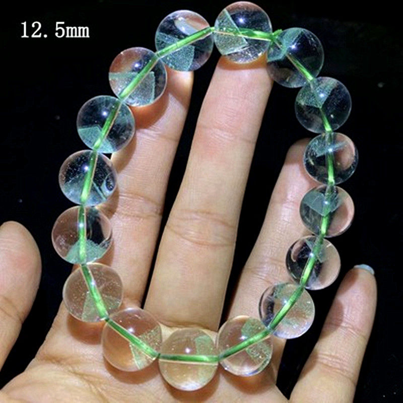 精品天然翠幽灵金字塔手链青幽灵金字塔共生砂矿水晶手串饰品礼物