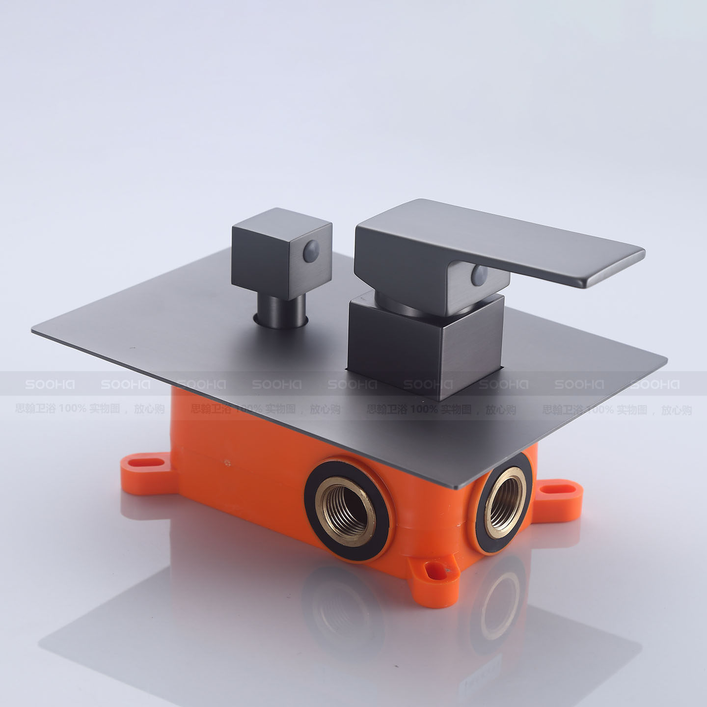 全铜入墙式暗装淋浴龙头冷热混水阀浴室隐藏预埋式304面板龙头