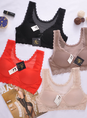 韩国进口Nobby内衣女无钢圈夏天透气薄款聚拢蕾丝网纱文胸背心