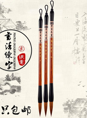 得力套装加健白云学生用羊豪毛笔