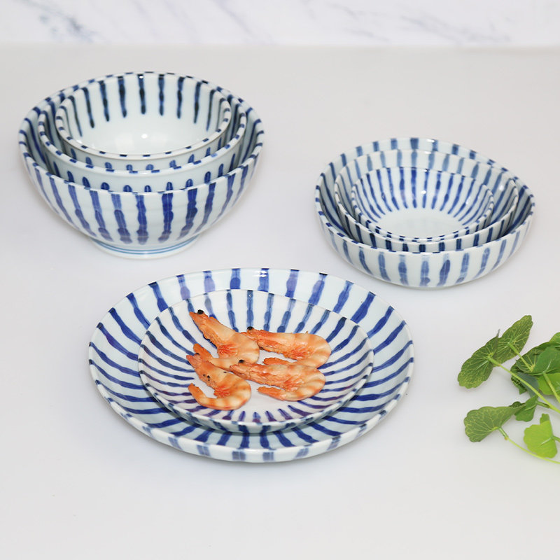日本进口浓十草碗盘碟和风饭碗