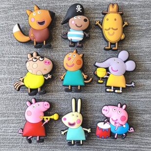 小孩佩琪装 花 鞋 乔治 crocs卡通鞋 扣小猪佩奇 饰扣 儿童可爱洞洞鞋