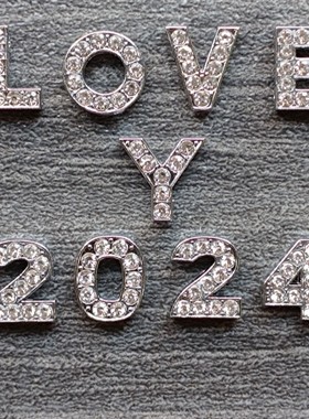 （3送1）洞洞鞋配饰鞋扣智必星金属水晶钻石数字母鞋花鞋面上饰品