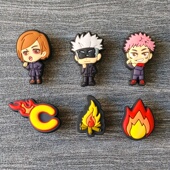 花小火苗火堆动漫周边crocs装 新款 洞洞鞋 扣 饰配件 咒术回战卡通鞋