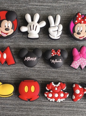 洞洞鞋配饰鞋花卡通可爱米奇米妮米老鼠蝴蝶结装饰鞋扣 适配crocs