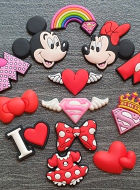 卡洛驰新款crocs专柜正品鞋花洞洞鞋扣洞洞包鞋饰品 大红色蝴蝶结