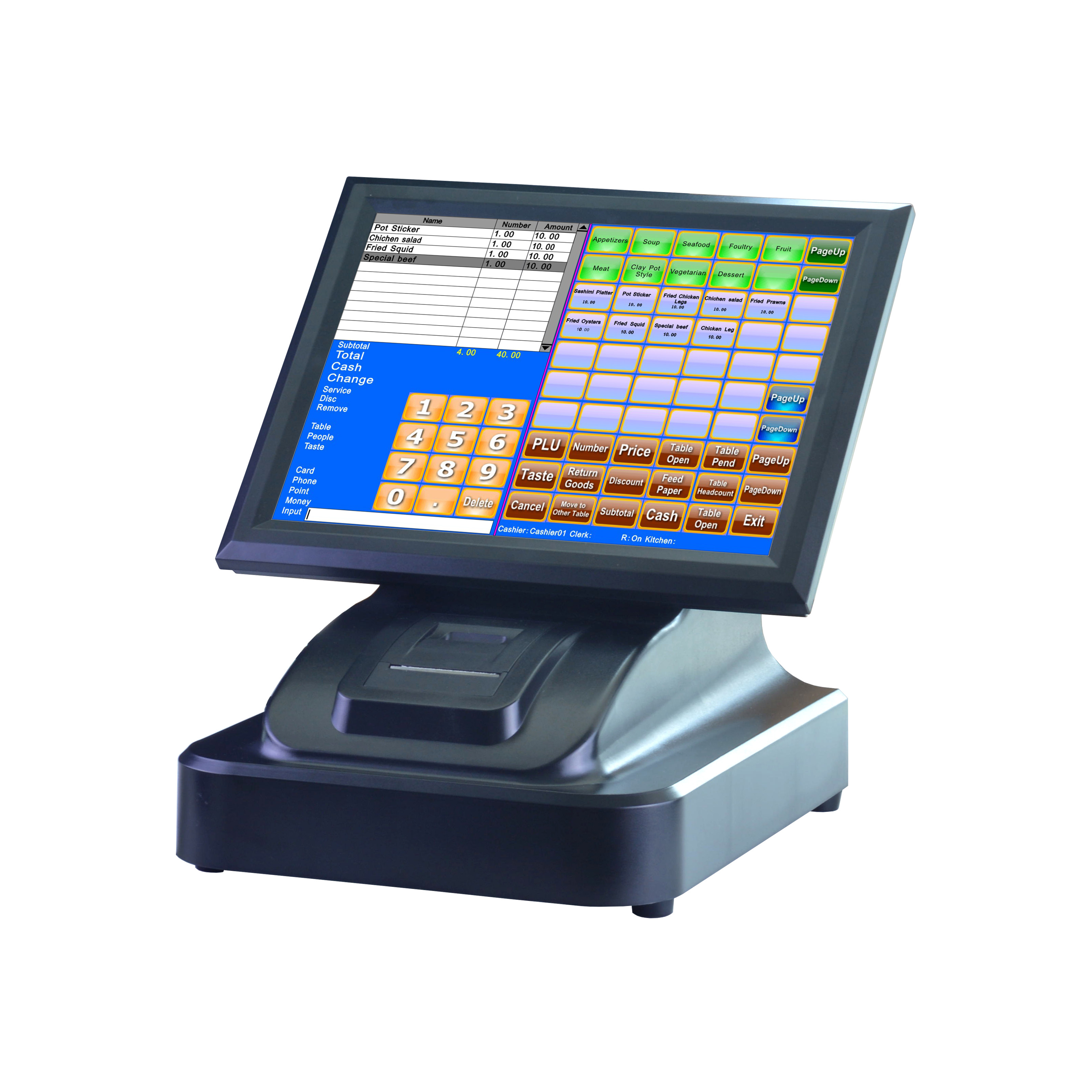 英国/新加坡/马来西亚/香港英文版收银机15寸触摸屏英文收款机