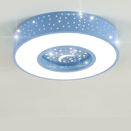 儿童房吸顶灯led月亮星星灯男孩房间灯女孩卧室灯具温馨创意圆形