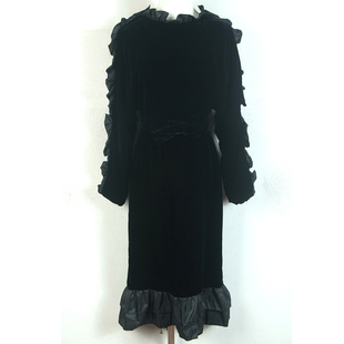 秋冬装孤品复古古着vintage连衣裙