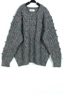 秋冬装孤品复古日本中古着vintage混色杂金线手工麻花套头毛衣