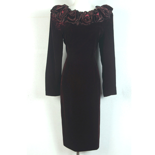 秋冬装孤品复古古着vintage连衣裙