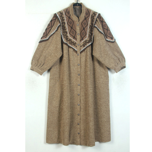 秋冬装孤品复古古着vintage连衣裙