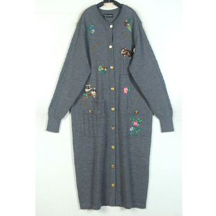 秋冬装孤品复古古着vintage连衣裙