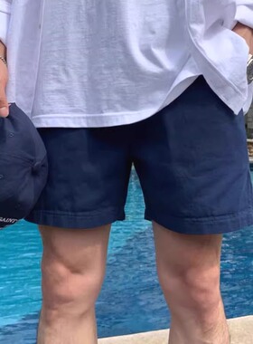 韩国东大门棉麻五分裤男户外运动宽松短裤美式亚麻透气工装马裤潮