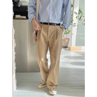 美式 长裤 西服裤 子休闲西装 潮 韩系松弛感西裤 裤 男免烫宽松直筒工装