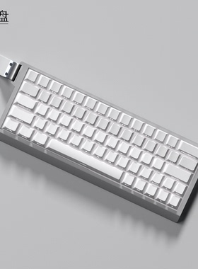 白色侧刻键帽原厂高度透光pbt热升华适配60/61/68等键盘MAD60 68