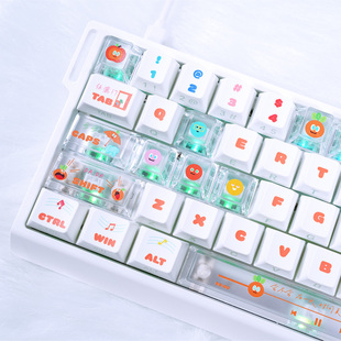 卜卜键帽PBT原厂高度透光PC个性增补适配磁轴机械键盘ev63wooting