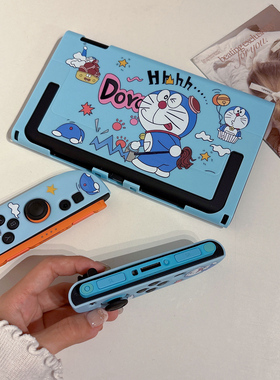 AIGLAT适用任天堂switch2代保护壳硅胶软手柄硬主机套可插入底座套游戏机NS2套壳卡通蓝色系列保护套