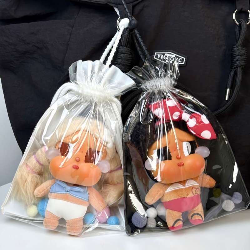 CRYBABY夏日度假系列娃包搪胶毛绒防尘袋15cm透明防尘遛娃包