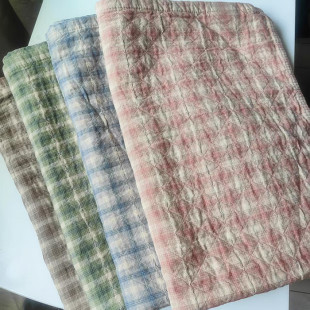 【100%精梳棉纱】一对装纯棉大号枕巾 品牌单格子枕垫四季不起球
