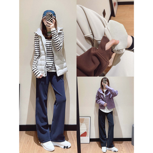 冬季加绒版空气裤 加绒依旧显瘦显腿长 垂感莫代尔阔腿裤直筒裤