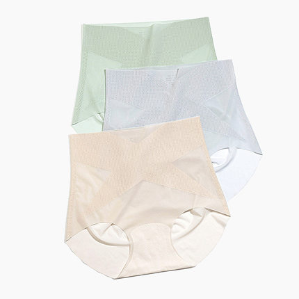 冰丝无痕女士内裤性感大码裆高腰面膜内裤1367