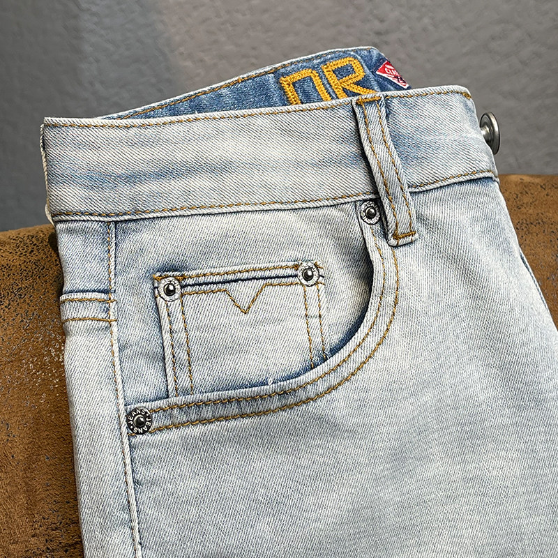 ZERODEGREENORTH 가을 슈퍼 소프트 올 매치 청바지 남성 슬림 스트레치 슬림 핏 펜슬 바지 바지