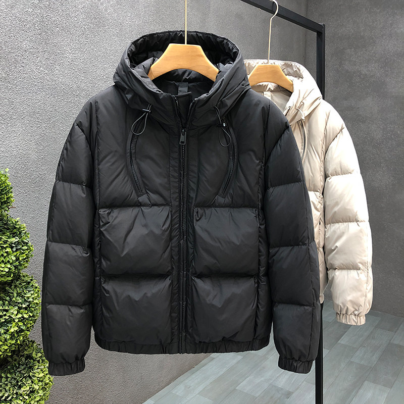 ZERODEGREENORTH 겨울 다운 재킷 남성 잘생긴 후드 라이트 다운 재킷 푹신하고 따뜻한 캐주얼