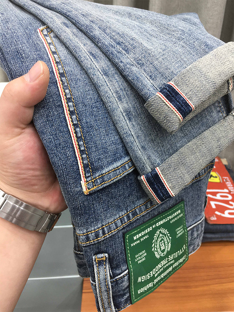 ZERODEGREENORTH 청바지 남성 가을 스타일 레트로 트렌디 슬림 스트레이트 팬츠 미드 웨이스트