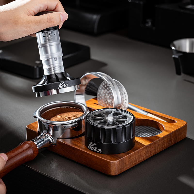 咖啡压粉底座套装实木填压座