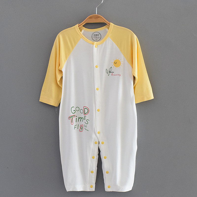 花草记婴儿宝宝莫代尔连体衣薄款