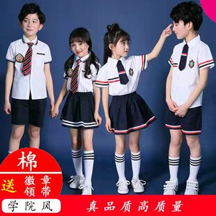 小学生校服夏季 夏 学院风新款 班服幼儿园园服男女童英伦风儿童套装