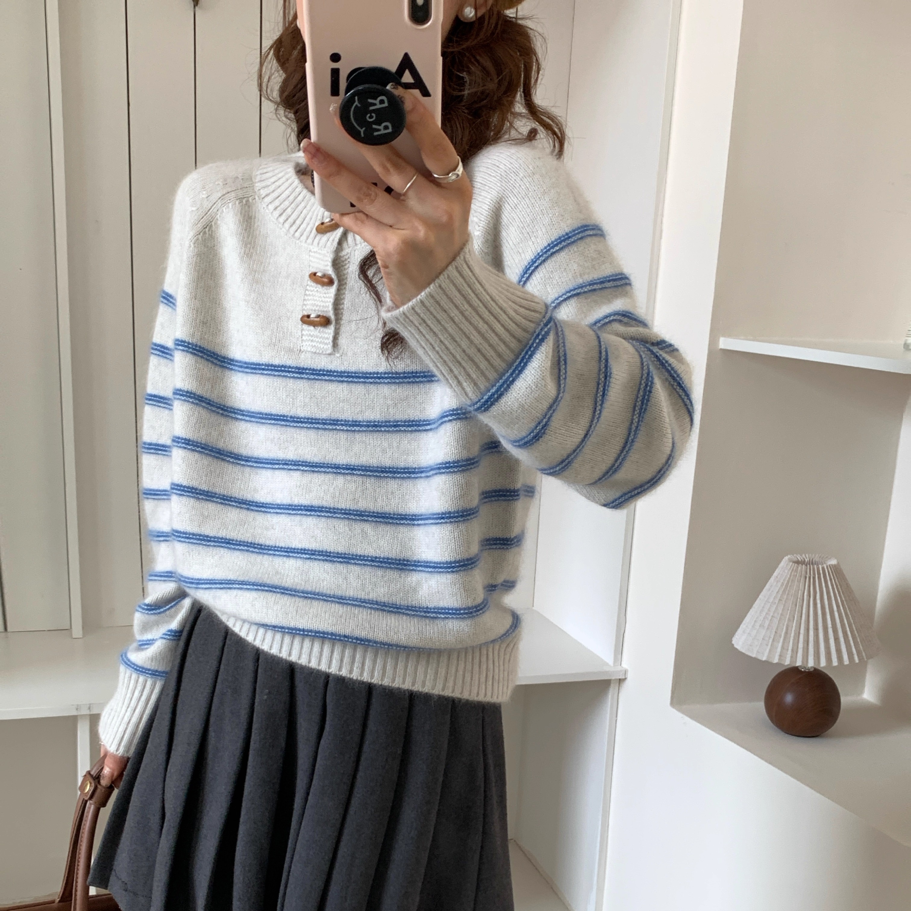 羊绒毛衣女装新款条纹打底衫