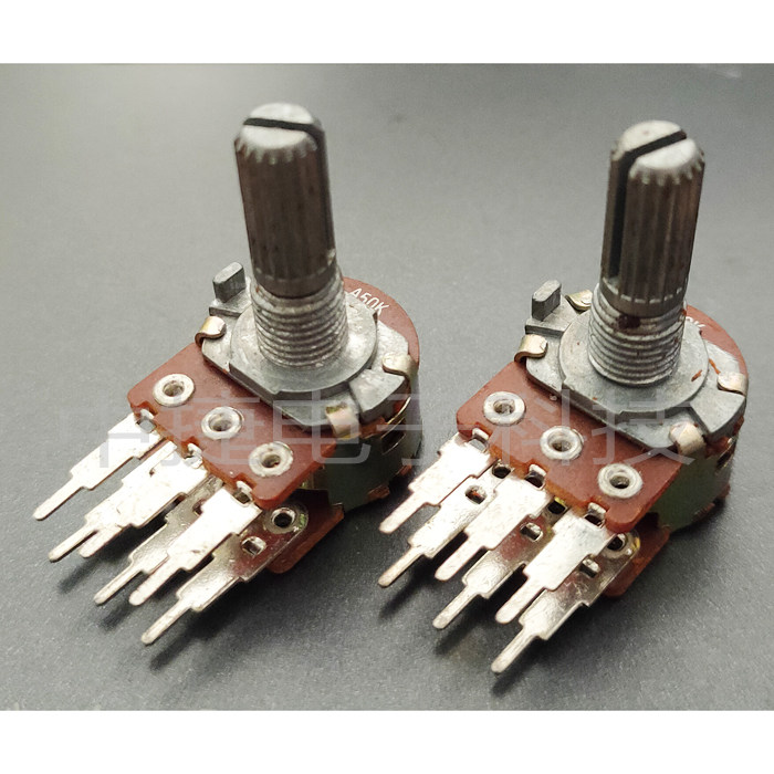 优质JG148型6脚加高11 15mm双联声道卧式音量可调电位器A50K 100K