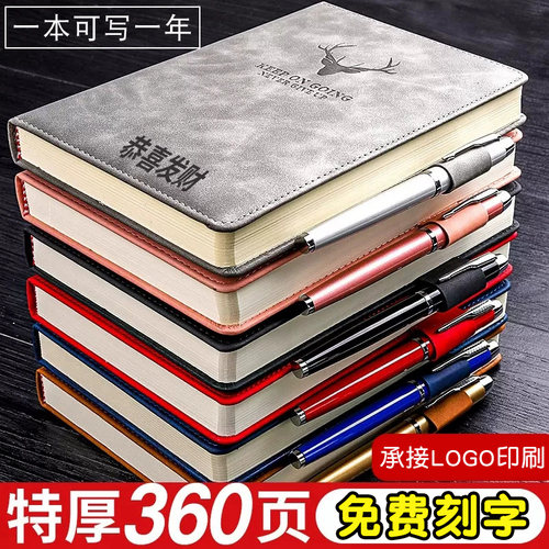 鹿头笔记本皮面商务办公本咔巴熊