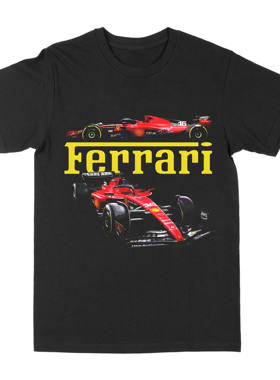 法拉利Ferrari F1 Racing T-Shirt复古潮流短袖T恤男女款情侣个性