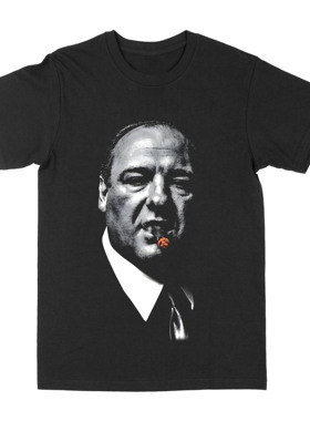 美式家族复古小领口印花潮牌男女涂鸦风短袖T恤Tony Soprano