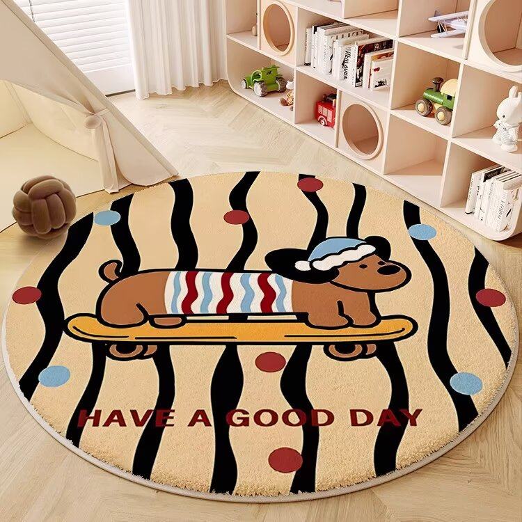 仿羊绒地毯客厅沙发茶几地垫宝宝爬行垫儿童房地毯圆形地垫床边毯