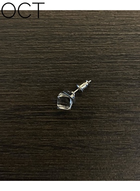 noct夜光虫ins欧美风银色小冰块方钻女款灰黑耳钉闪亮百搭