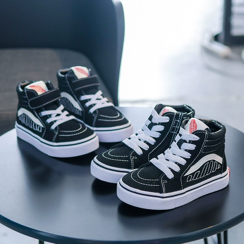 Детская высокая тканевая обувь для мальчиков, кроссовки для отдыха, в корейском стиле, осенняя, тренд сезона