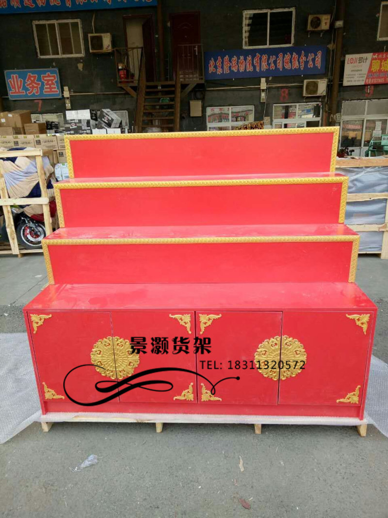 定做泰国佛牌展示柜神像供奉台四面佛展柜家用阶梯佛台玻璃柜台