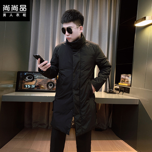 2025冬季款中长款羽绒服男士立领轻薄保暖外套痞帅休闲白鸭绒风衣