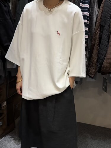 简一1921早秋新款韩版圆领落肩短袖德绒T恤女宽松百搭休闲上衣潮