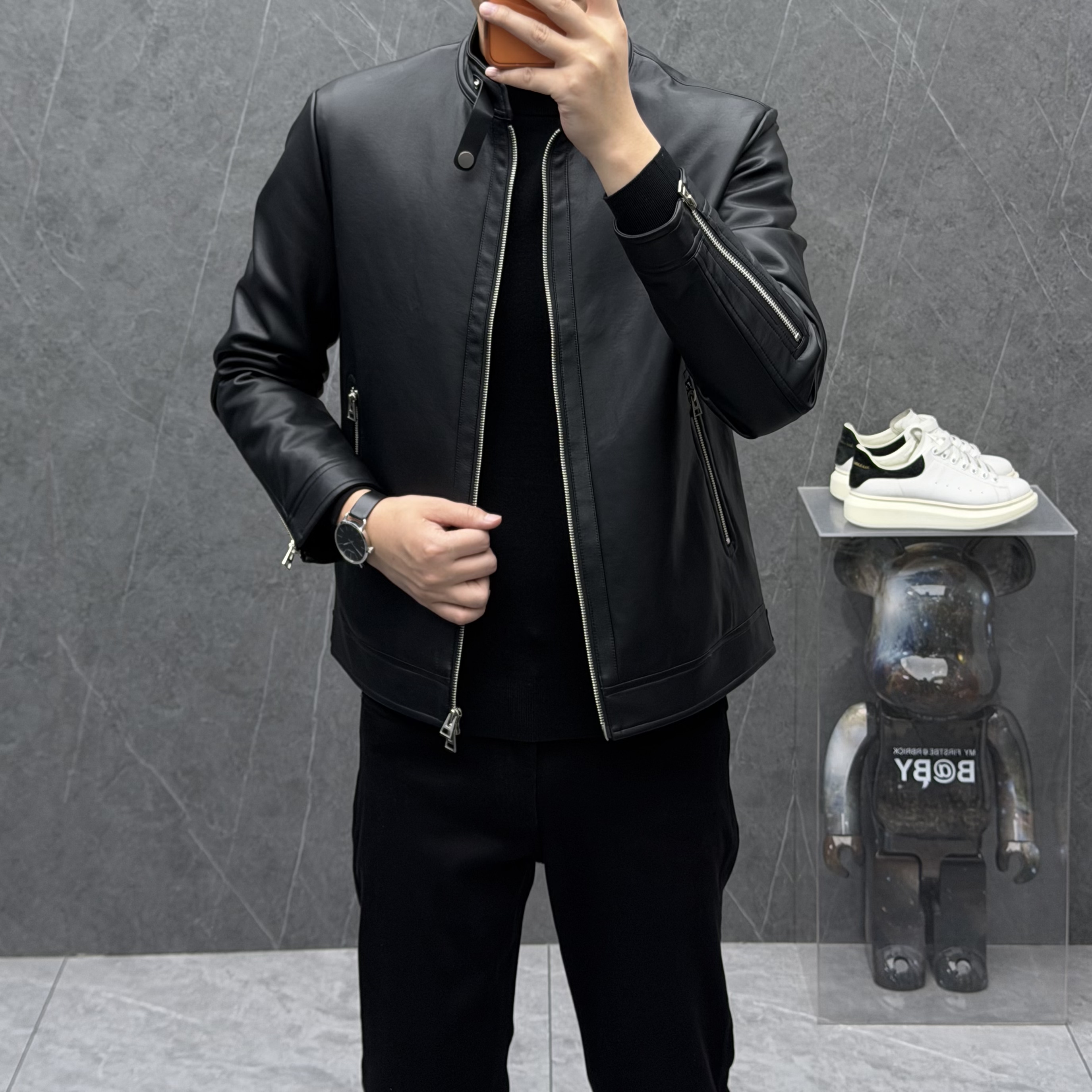男士冬季韩版短款PU鹅绒羽绒服