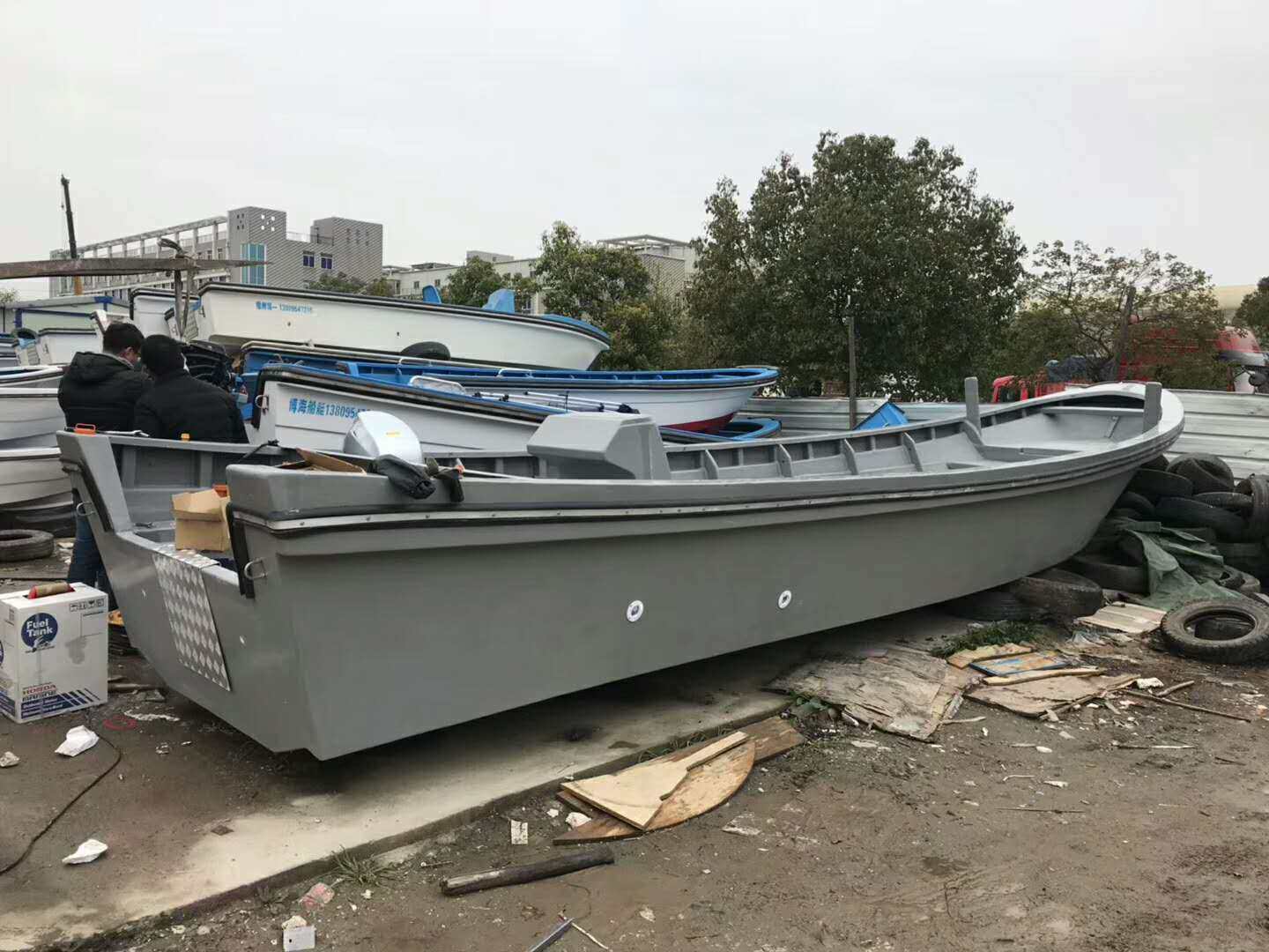 15米玻璃钢钓鱼艇海钓船渔船快艇游 适配300匹以下船外机
