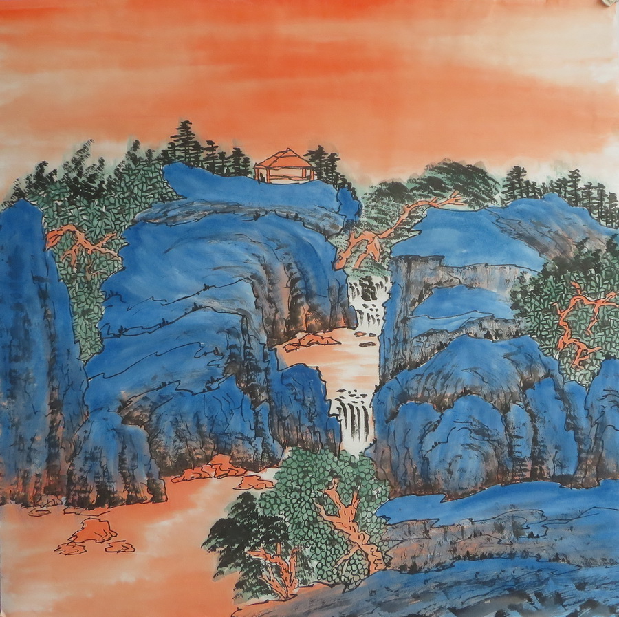 宝墨轩手绘水墨国画山水画作品装饰画客厅字画四尺斗方HA9102009